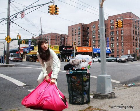 taeyeon taking out the trash