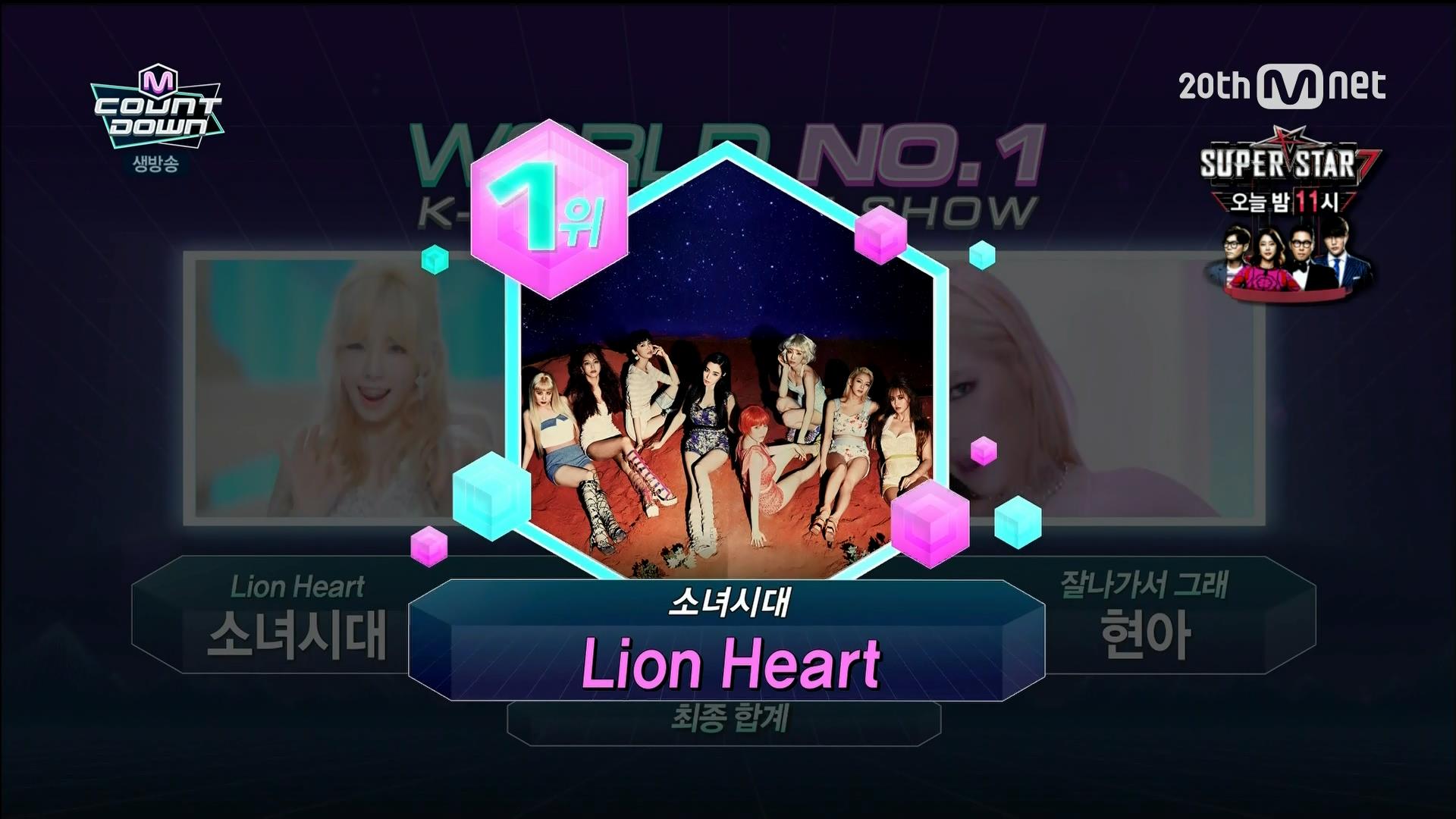 Girls' Generation gana Corona Triple en M! Countdown Lionheartriplecrown